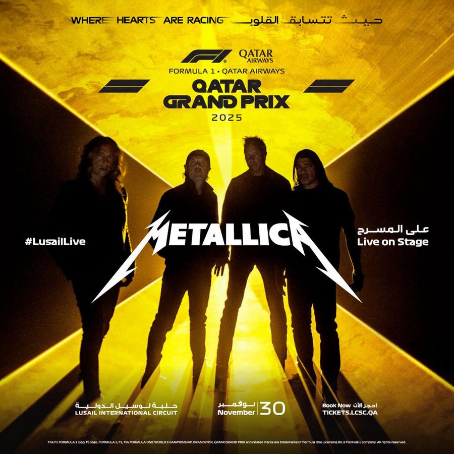 Metallica at Lusail International Circuit in Doha, Qatar on November 30, 2025, on the M72 World Tour