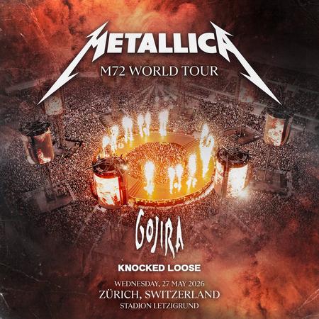 Metallica at Stadion Letzigrund in Zürich, Switzerland, on May 27, 2026, on the M72 World Tour