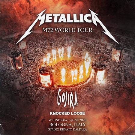 Metallica at Stadio Renato Dall'Ara in Bologna, Italy, on June 3, 2026, on the M72 World Tour