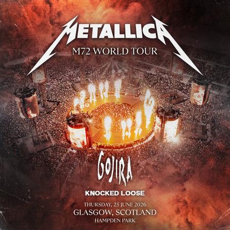 Metallica at Hampden Park in Glasgow, Scotland, on June 25, 2026, on the M72 World Tour
