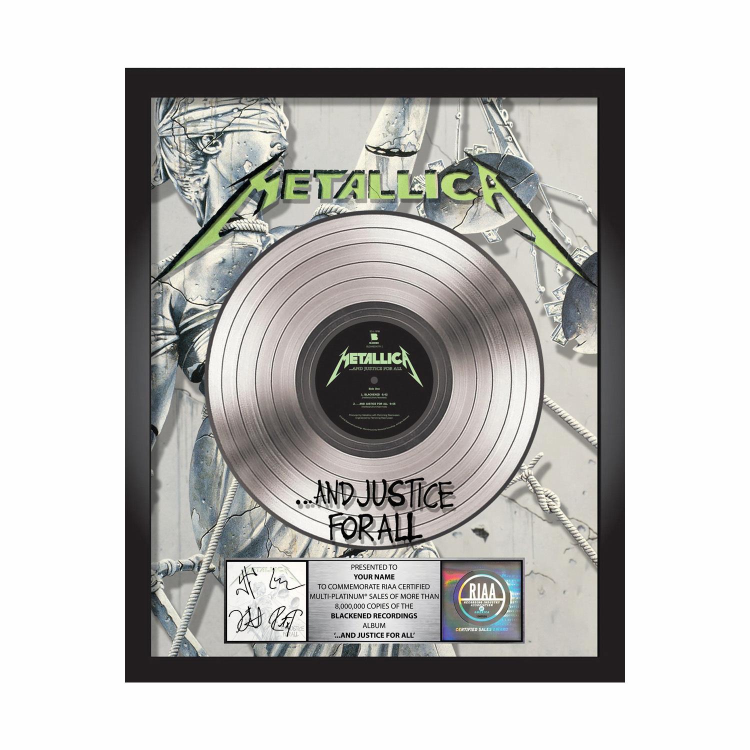 ... And Justice For All Platinum Award Plaque - Signed