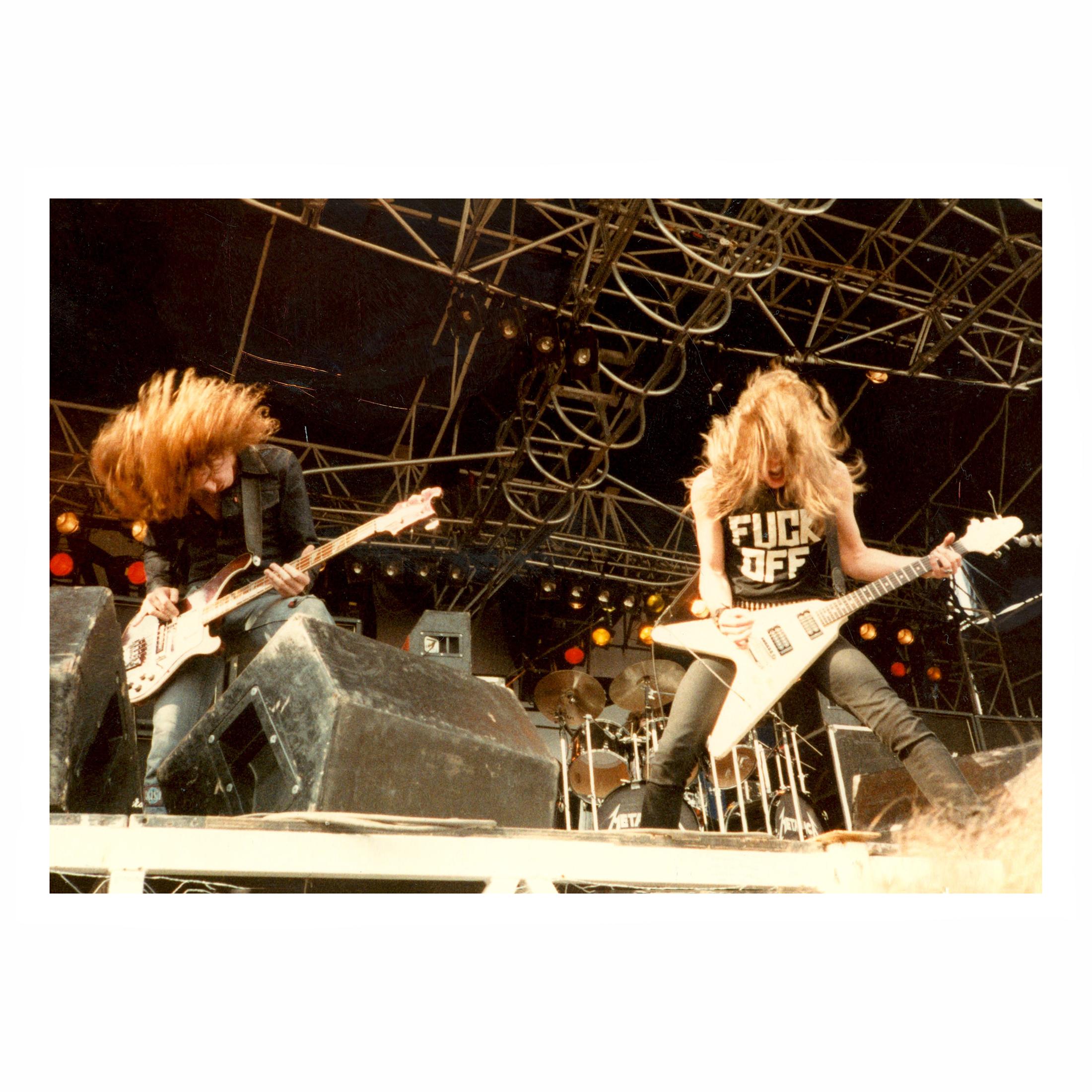 Cliff Burton and James Hetfield at Heavy Sound Festival 1984 Photo Print