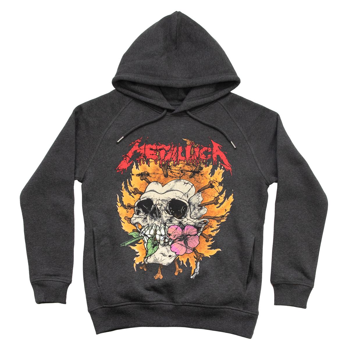 Burning Flower Pullover Hoodie - Large