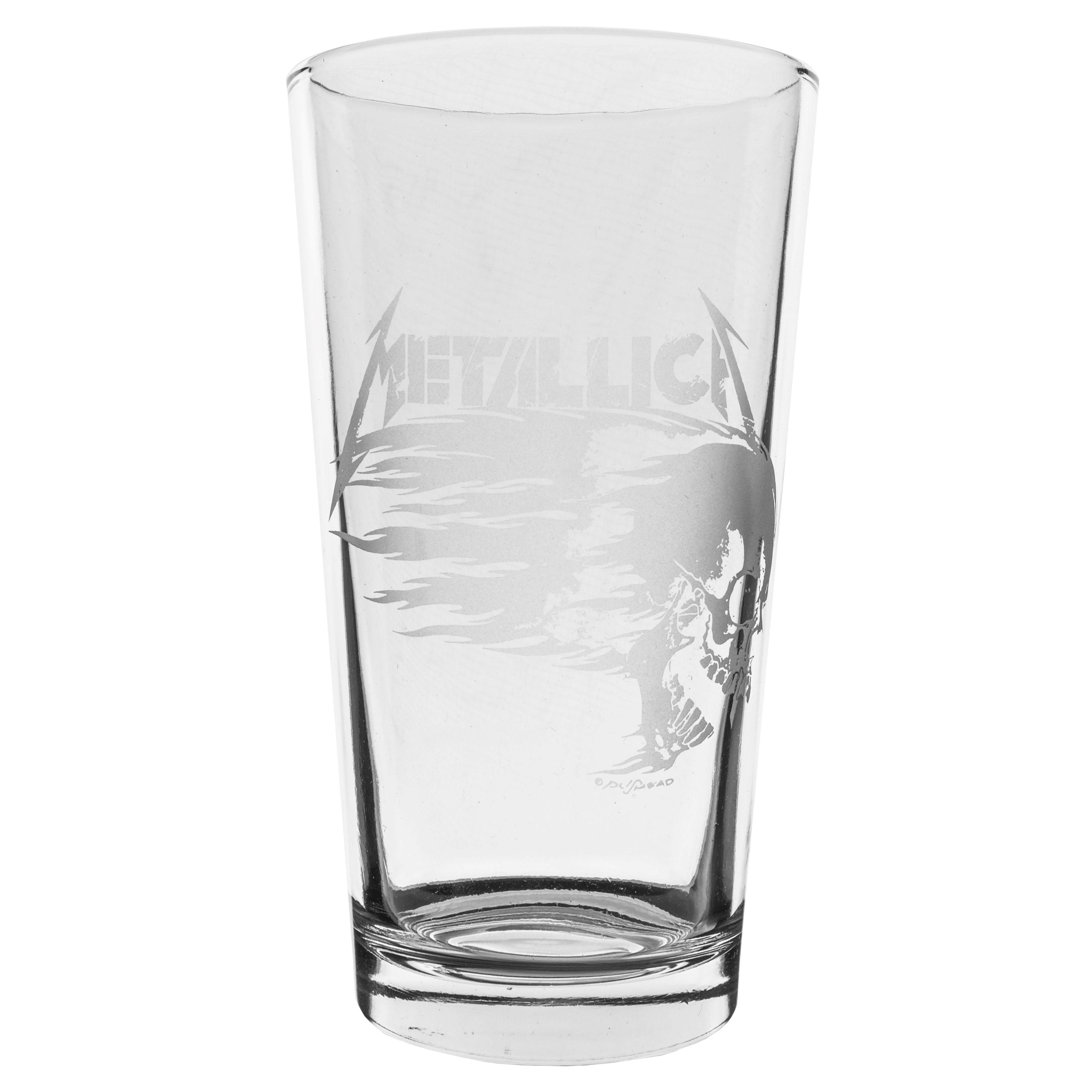 Flaming Skull Pint Glass Set