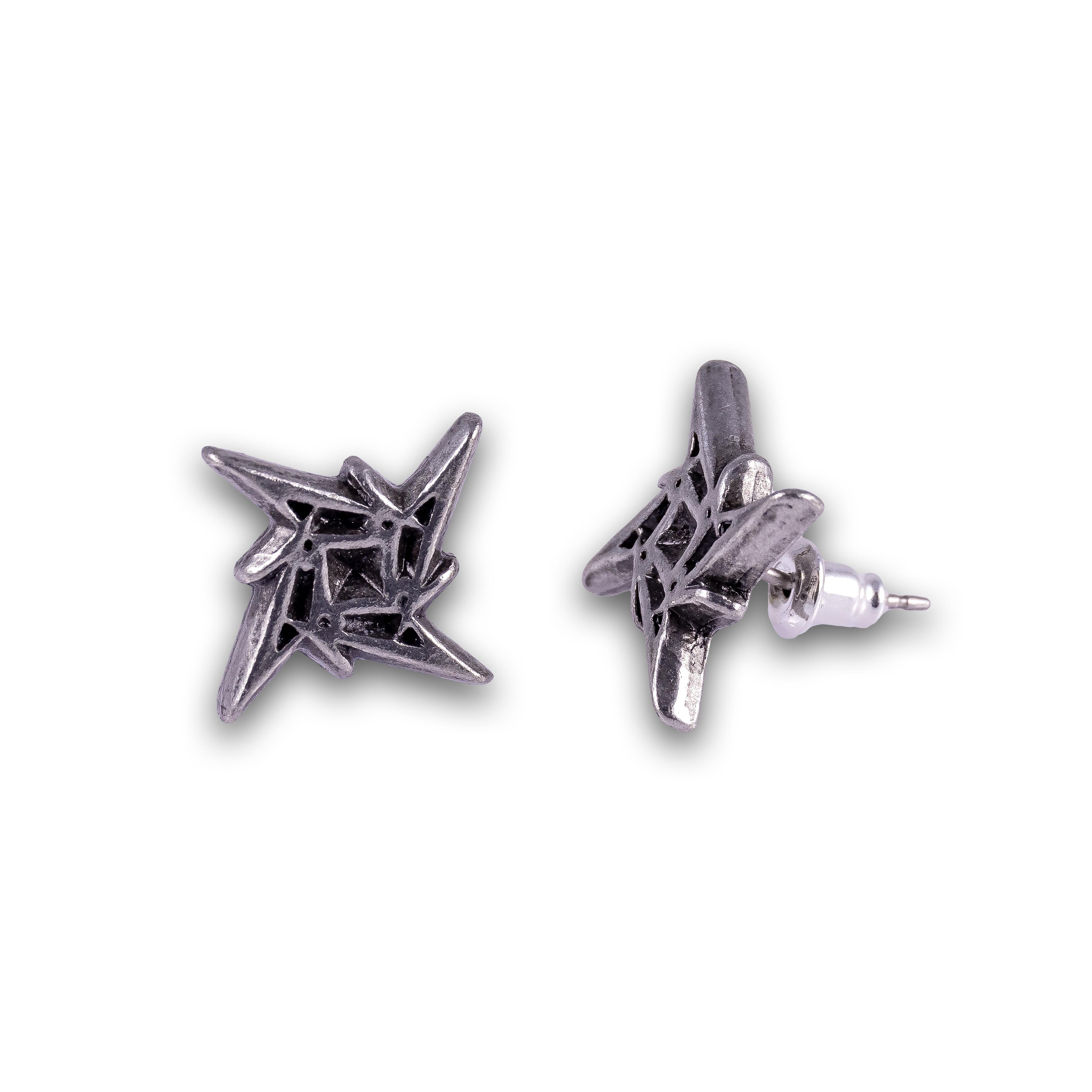 Ninja Star Post Earrings