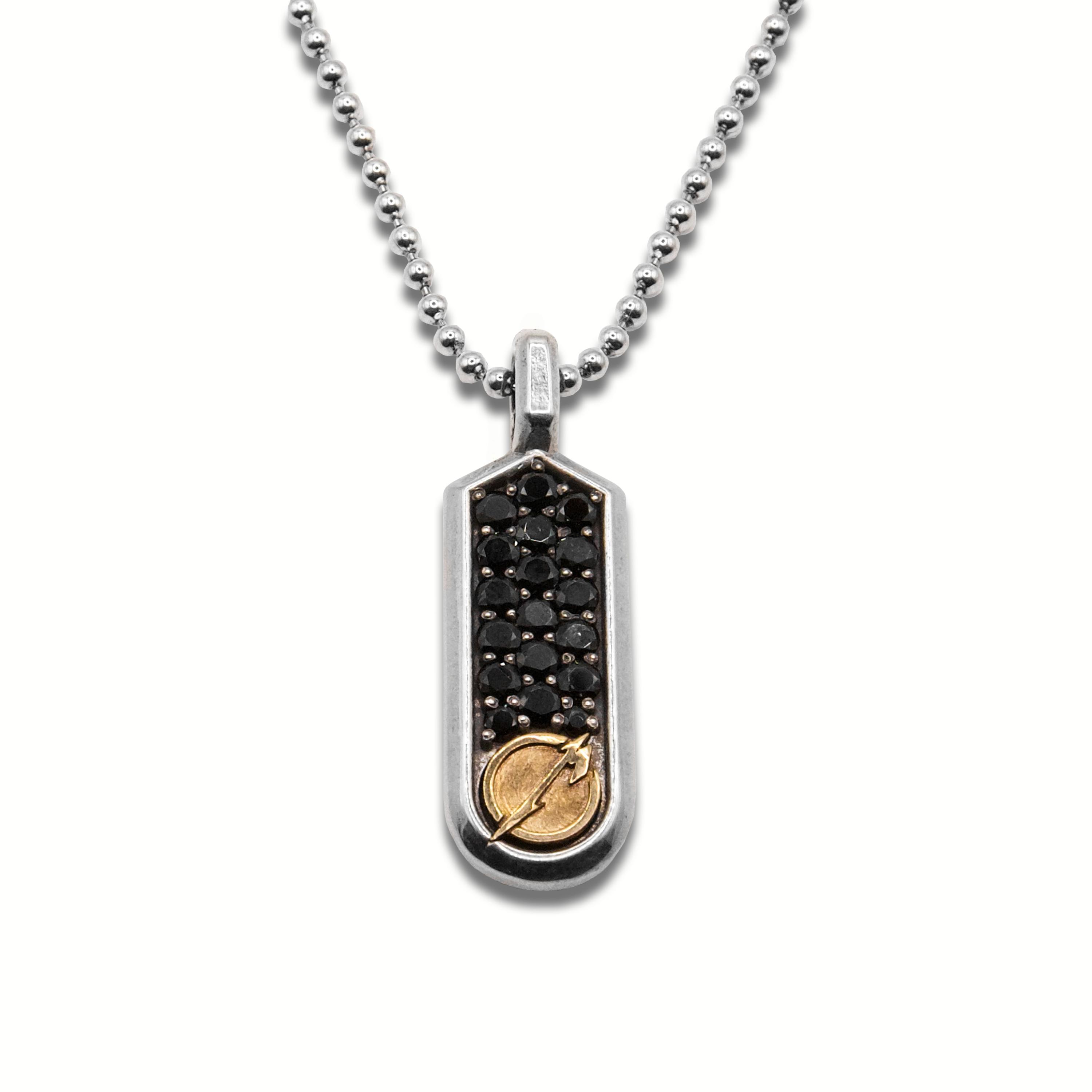 Silver Luthier M Logo Gem Necklace