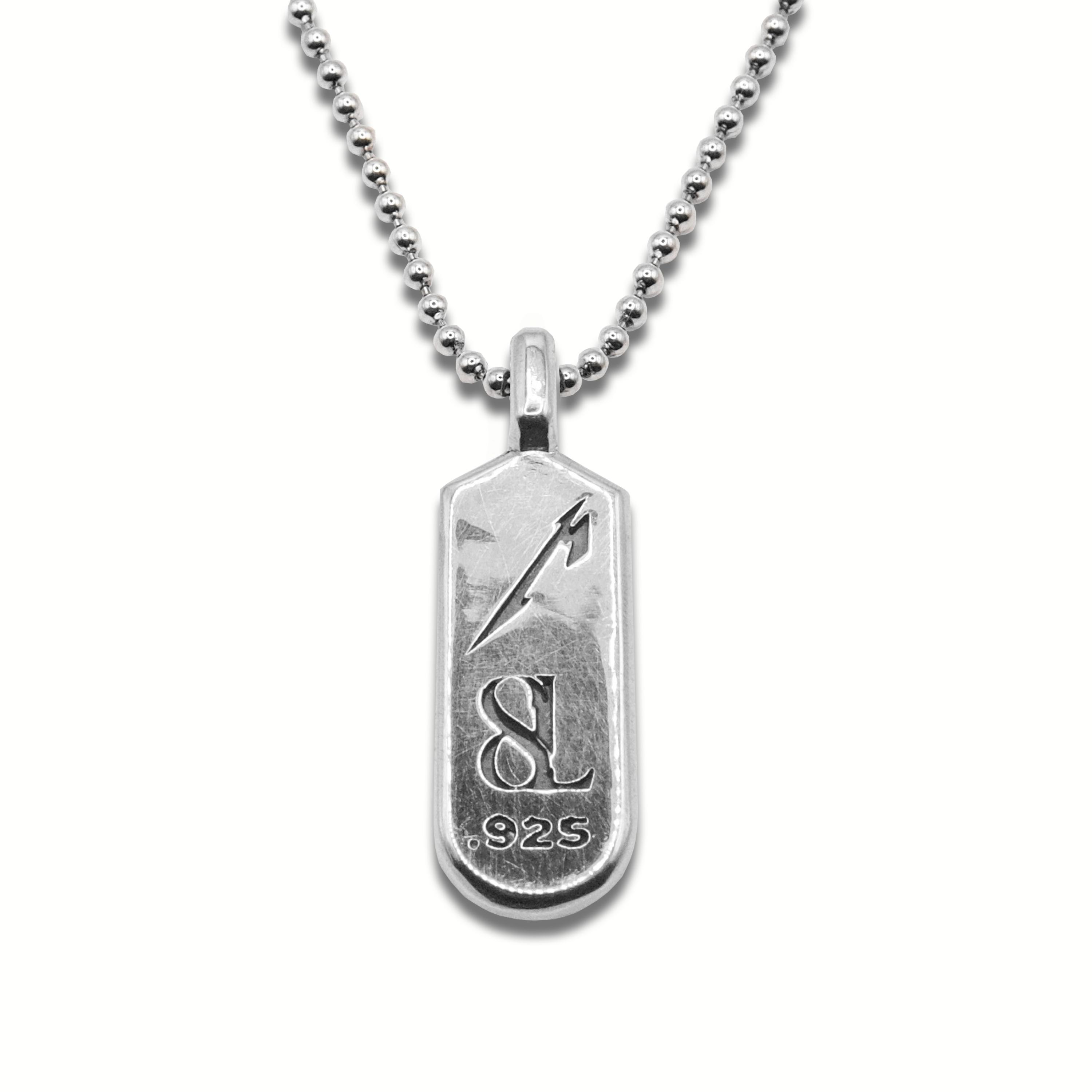 Silver Luthier M Logo Gem Necklace