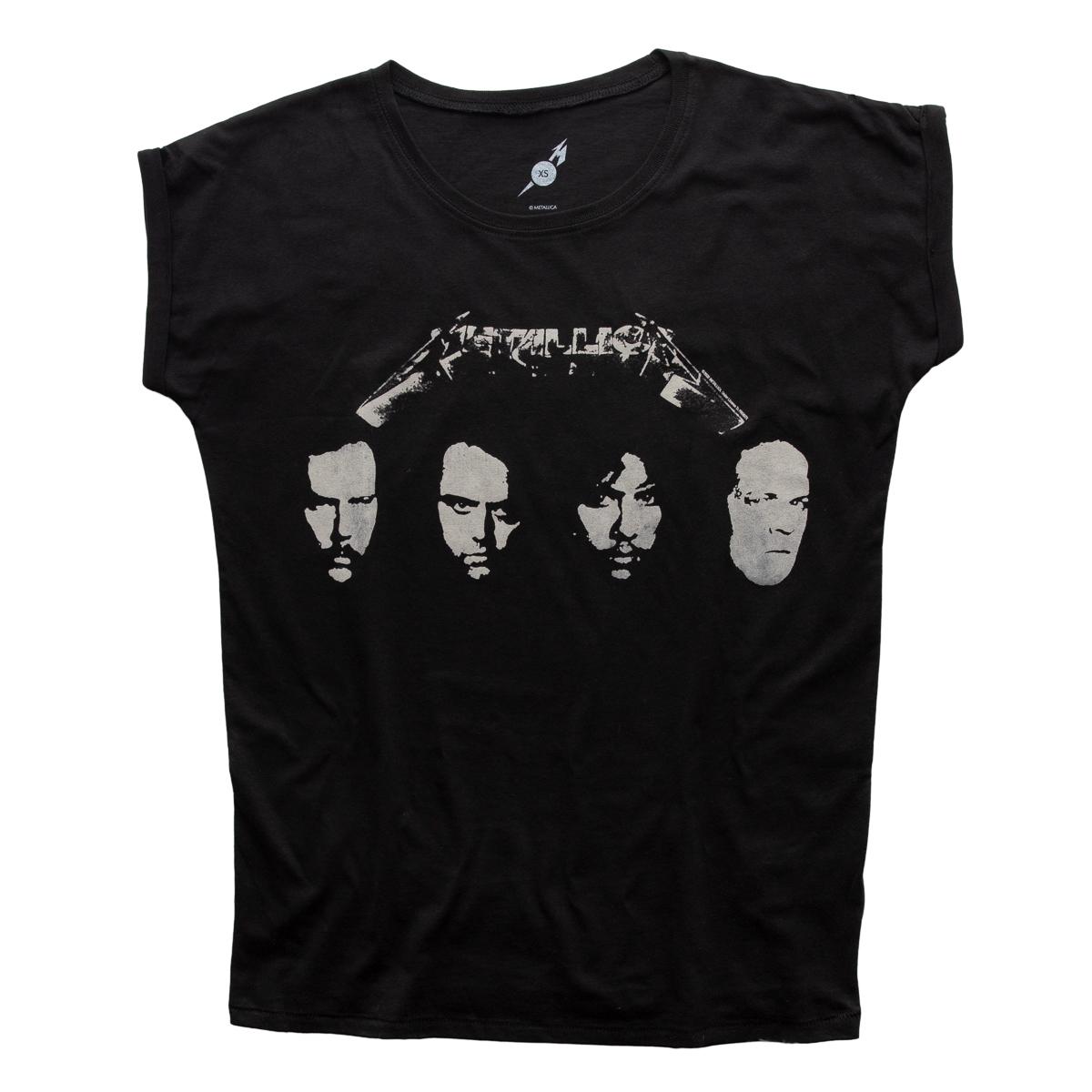 WOMEN'S Black Album Four Faces T-Shirt - Small