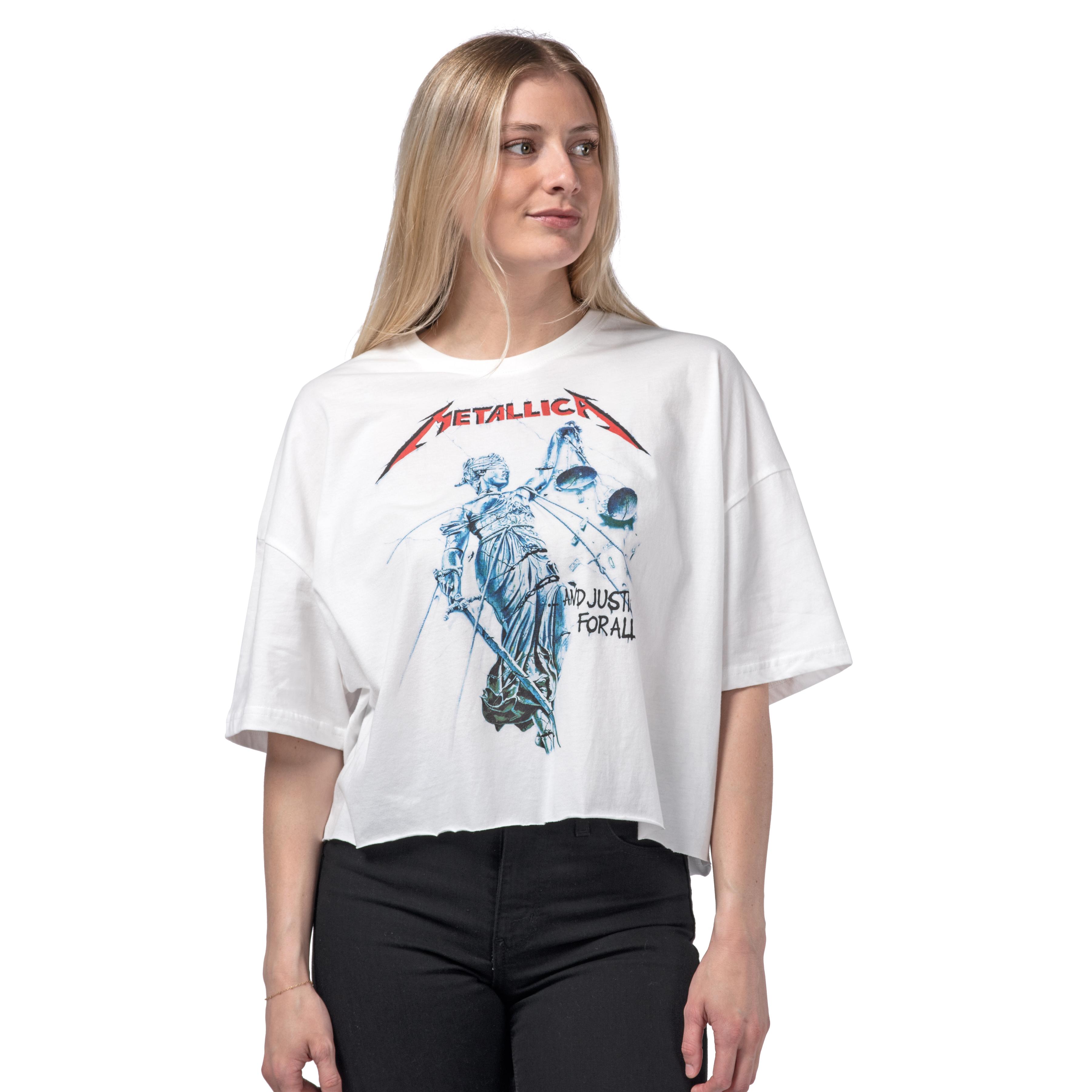 WOMEN'S ...And Justice For All Oversized Crop T-Shirt