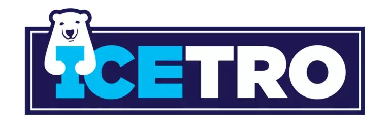 Logo with the word "ICETRO" and a polar bear above the "I".