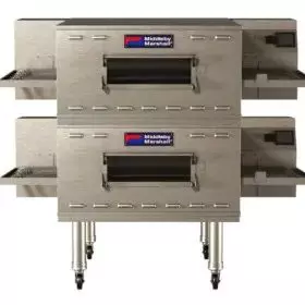 Middleby Marshall double deck conveyor oven, stainless steel construction.