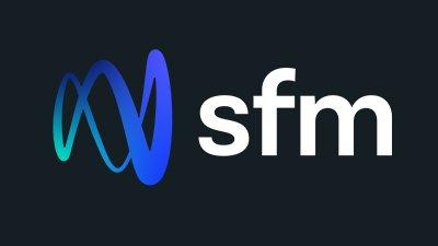 abstract blue background with a white square in the middle