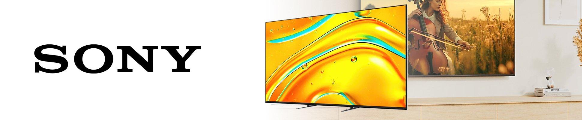 a television in a living room with a picture of a woman in the background