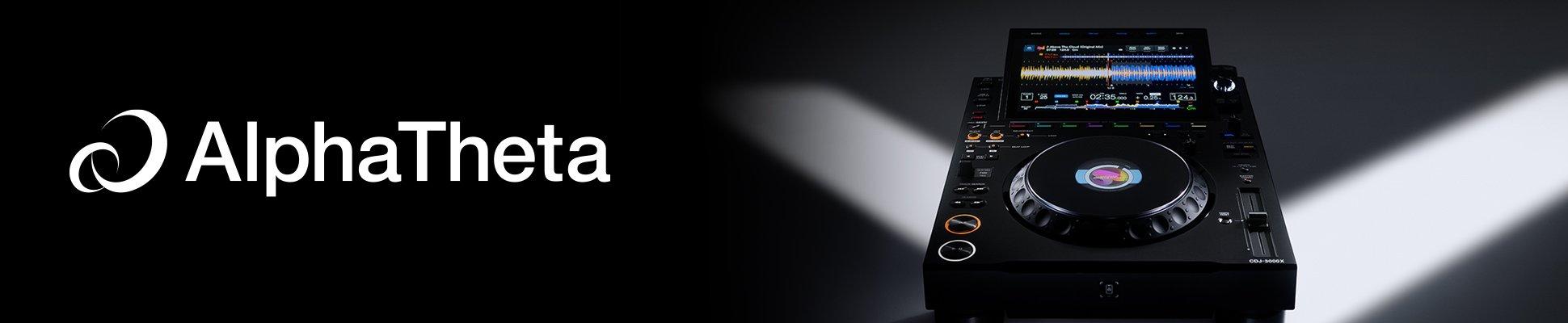 dj player unit with alphateta logo