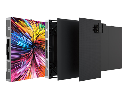 a large display with a colorful design on it