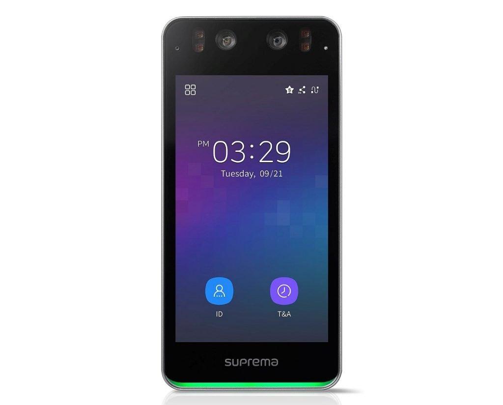 a cell phone with a screen showing a clock and a calendar