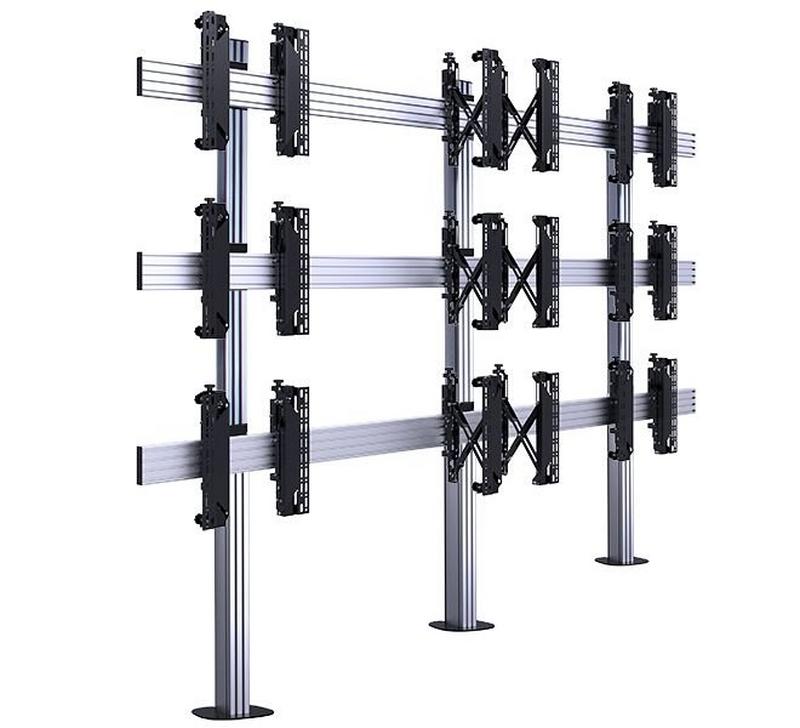 B-Tech AV Mounts SYSTEM X - Mounting System 3x3 Univ. Bolt Down Videowall - 55-60" Displ