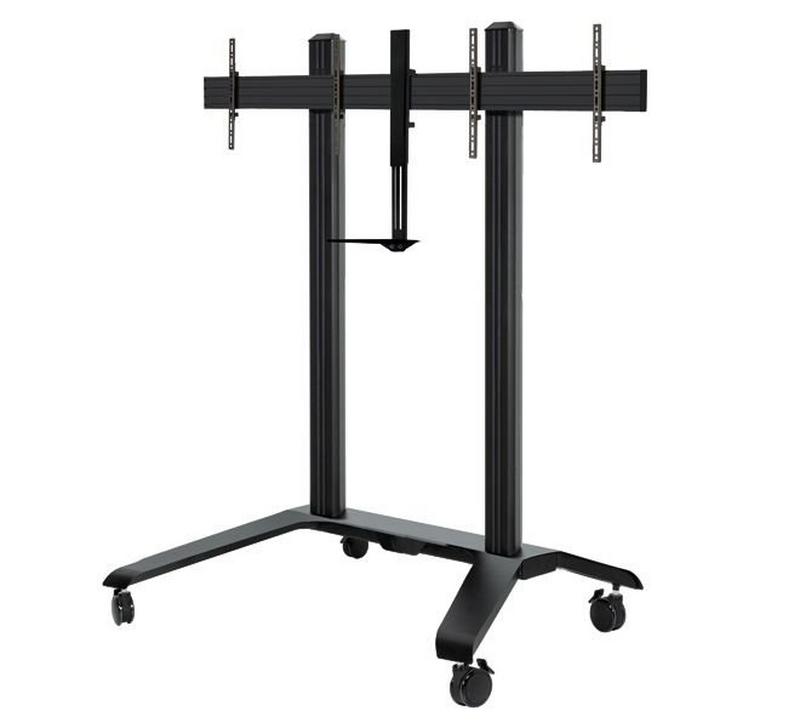B-Tech AV Mounts Twin Screen VC Trolley with Webcam Shelf for 39-46" Displays (VESA 400)