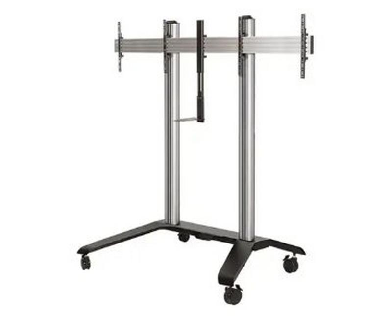 B-Tech AV Mounts Twin Screen VC Trolley with Webcam Shelf for 49-65" Disp. (VESA 600x400)
