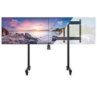 B-Tech AV Mounts SYSTEM X - XL Twin Screen VC Trolley with Webcam Shelf for 65-75" VESA 600x800