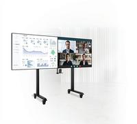 B-Tech AV Mounts SYSTEM X - XL Twin Screen VC Trolley with Webcam Shelf for 65-75" VESA 600x800