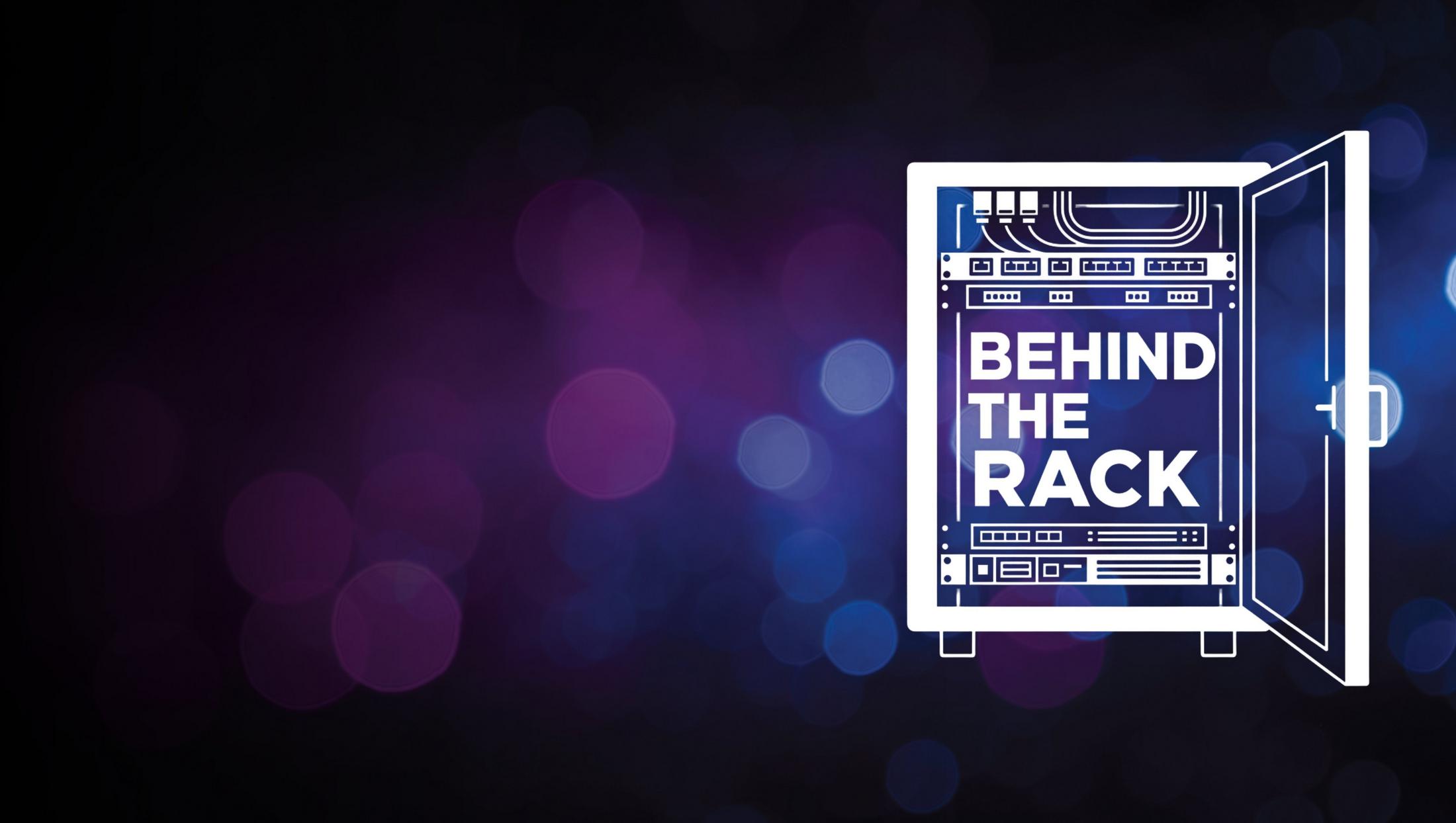 Behind the rack logo and background
