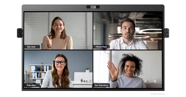 Remote meeting screen with 4 separate participants.