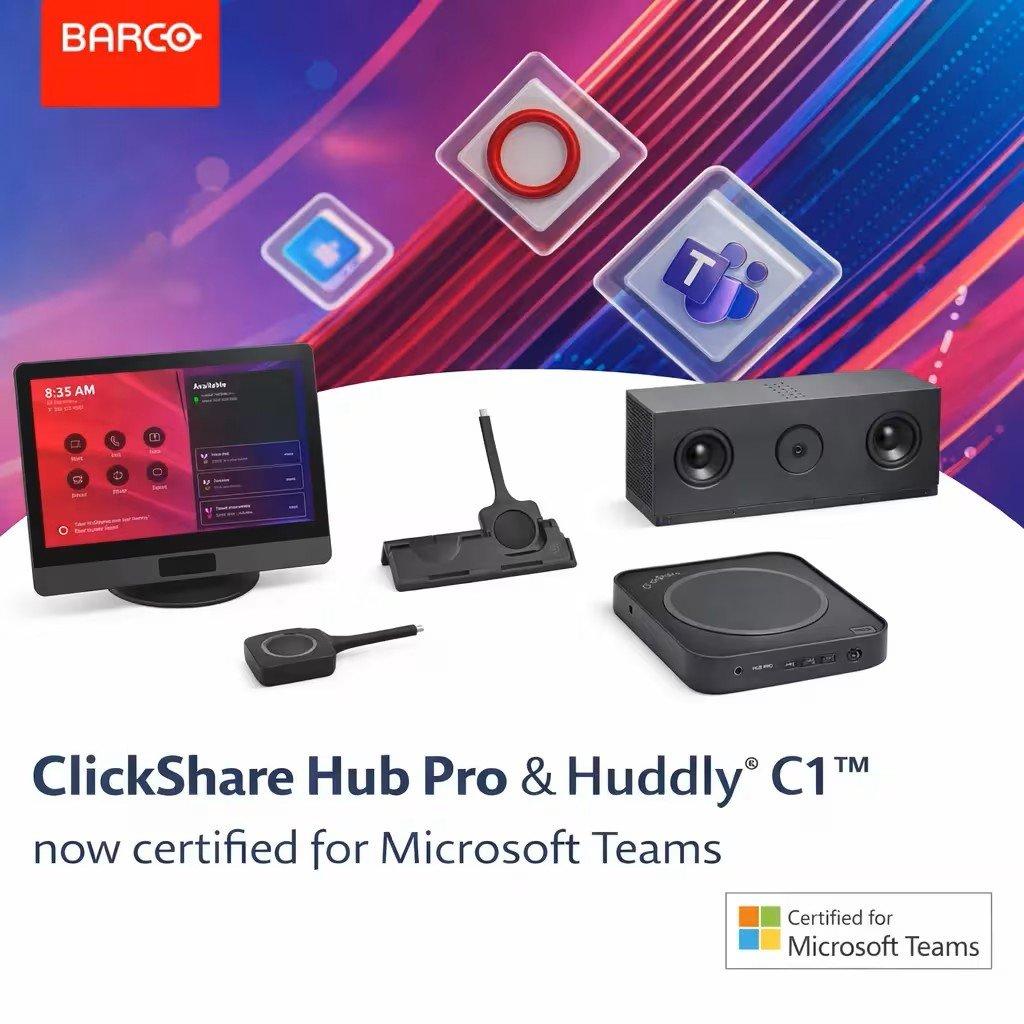 ClickShare and Huddly® unveil wireless room system bundle Certified for Microsoft Teams