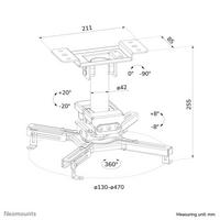 Neomounts Beamer ceiling mount - h 25,5cm, White easy-install - full motion