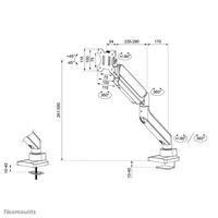 Neomounts NEXT Core Monitor arm 17-49"  gas spring  Topfix  180stop