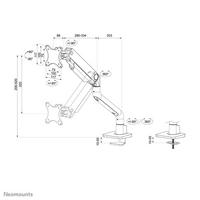 Neomounts NEXT One Monitor arm 17-49" gas spring - Topfix - 180-stop White