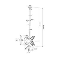 Neomounts Dual monitor/TV mount ceiling 32-75"  h 106-156 cm