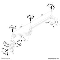 Neomounts Medical monitor arm wall 10-24"  h 115-135 cm  gas spring