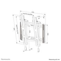 Neomounts LEVEL-550 TV mount wall 24-65" tiltable, easy install, Black