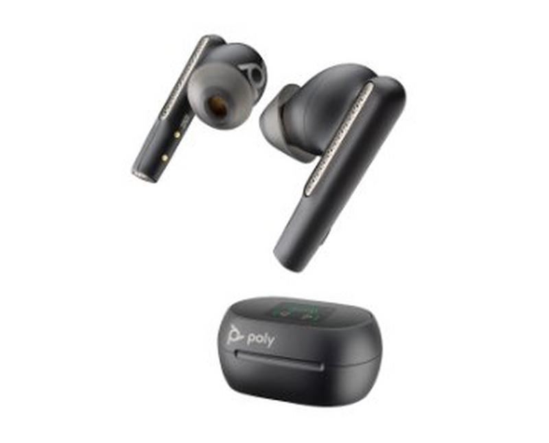 Poly Voyager Free 60+ UC M Carbon Black Earbuds +BT700 USB-C Adapter +Touchscreen Charge