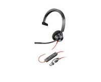 Poly Blackwire 3310 Monaural Microsoft Teams Certified USB-C Headset +USB-C/A Adapter