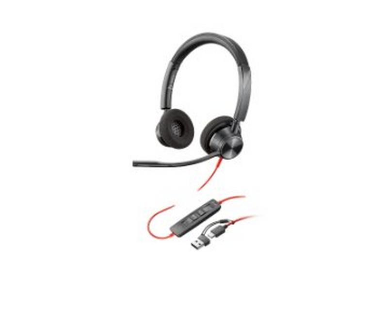 Poly Blackwire 3320 Stereo Microsoft Teams Certified USB-C Headset +USB-C/A Adapter