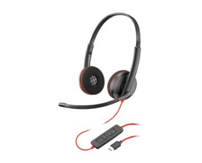Poly Blackwire 3220 Stereo USB-C Headset +USB-C/A Adapter