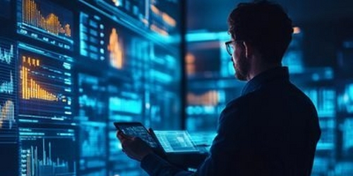 a group of people sitting at computers in a room a group of people sitting at computers in a room