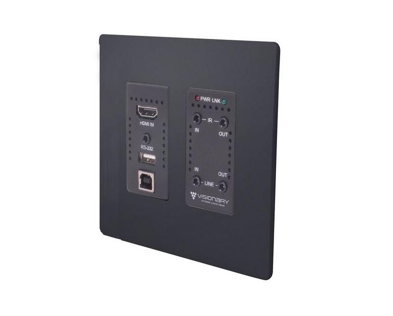 Visionary Wall Plate Encoder Black IP Encoder, HDMI, Audio, USB 2.0