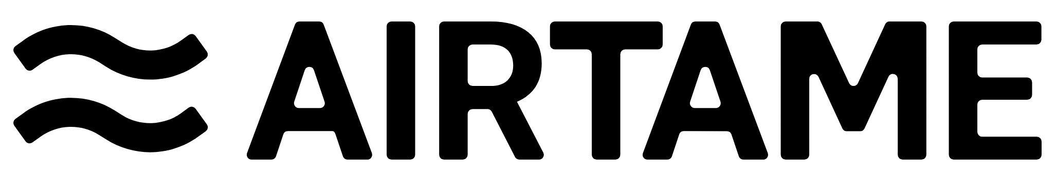 a black and white logo with the words airtime