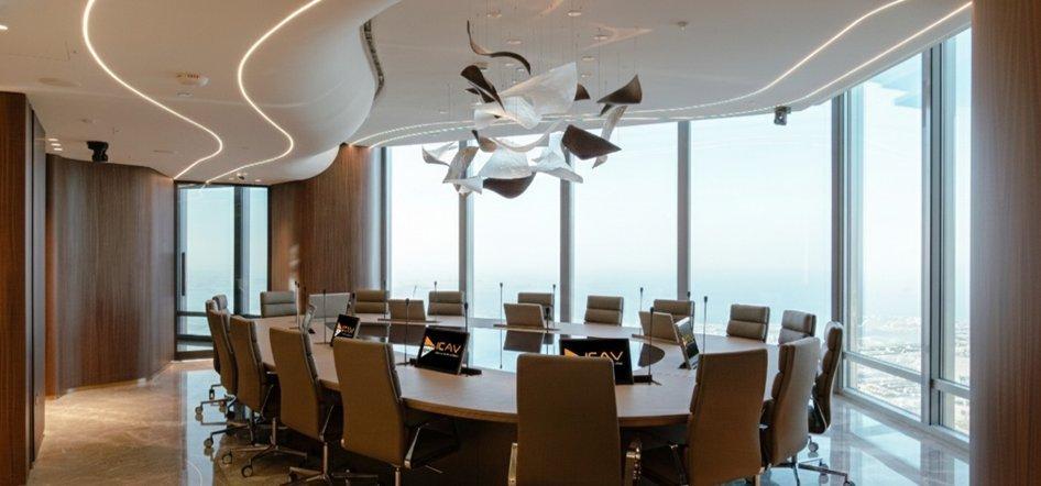 Meeting room in high up tower