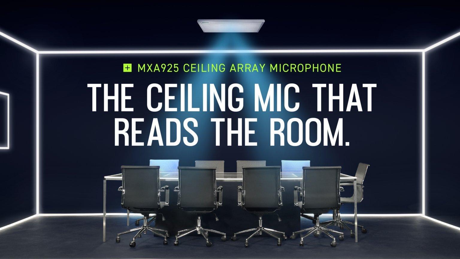 Shure MXA 925, il nuovo microfono array da soffitto