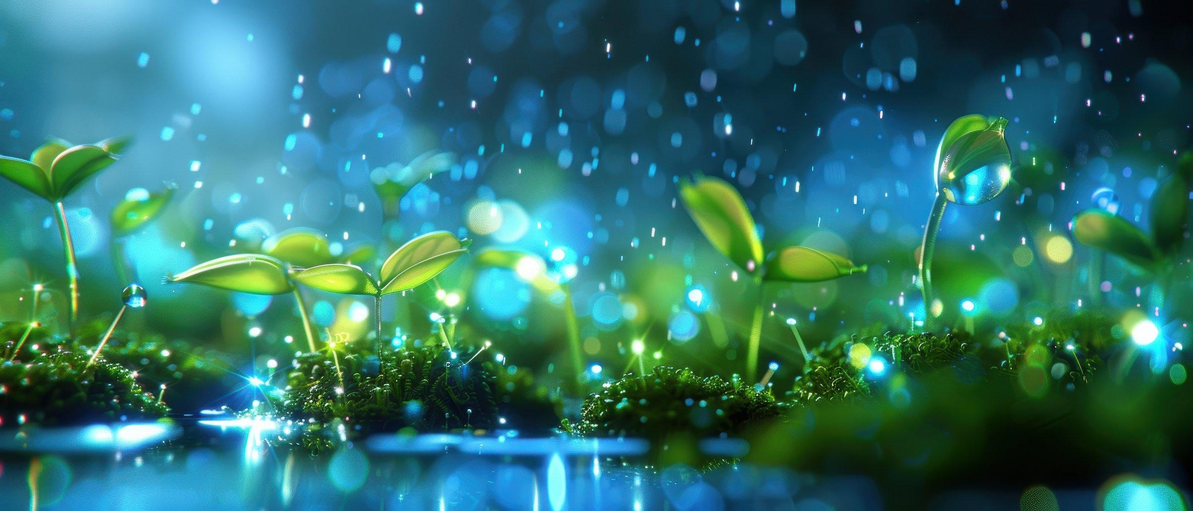 Une petite plante poussant dans le sol avec une courbe graphique