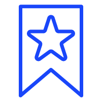 a blue star icon on a white background