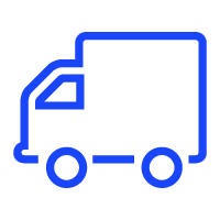 a blue pin icon on a white background