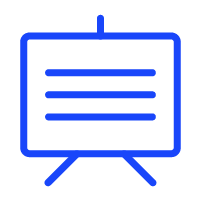a blue line drawing of a white board with a blue line