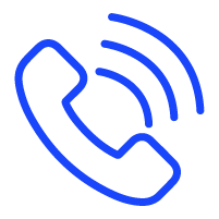 a blue phone icon with a wavy line around it