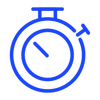 a blue and white icon of a stopwatch on a white background a blue and white icon of a stopwatch on a white background