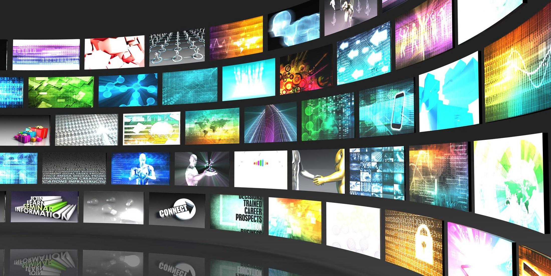 Broadcast screens abstract media